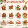 12pcs Gingerbread Man Ornaments for Christmas Tree, Assorted Plastic Gingerbread Figurines Ornaments, Christmas Tree Hanging Decorations, 3 Inch Tall