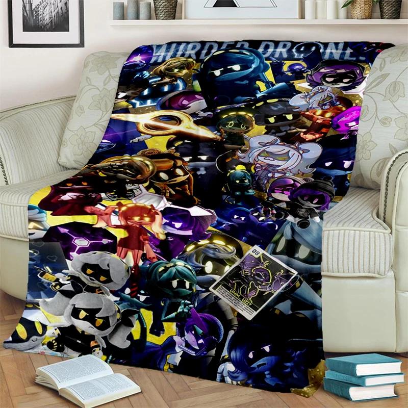 Murder Drones 3D Print Cartoon Uzi V J Robot Gift Blanket,Soft Throw Blanket for Home Bedroom Bed Sofa Travel Picnic Cover Kids