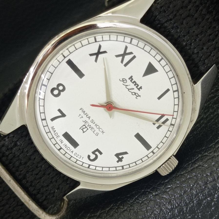 

HMT PILOT HAND-WINDING INDIAN MENS WHITE DIAL WATCH a430344-2 R102-a430344
