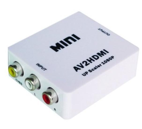 Fuyo Compact Composite To HDMI Converter with USB Power HD Video Converter AV2HDMI (AV/RCA3/CVBS) Cord,