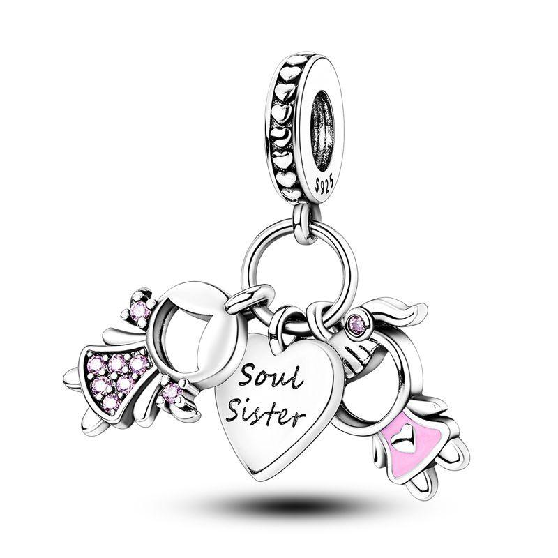 Charms Bead Copper Pink Butterfly Luminous Firefly Dangle Fit Bracelet Necklace Diy Jewelry