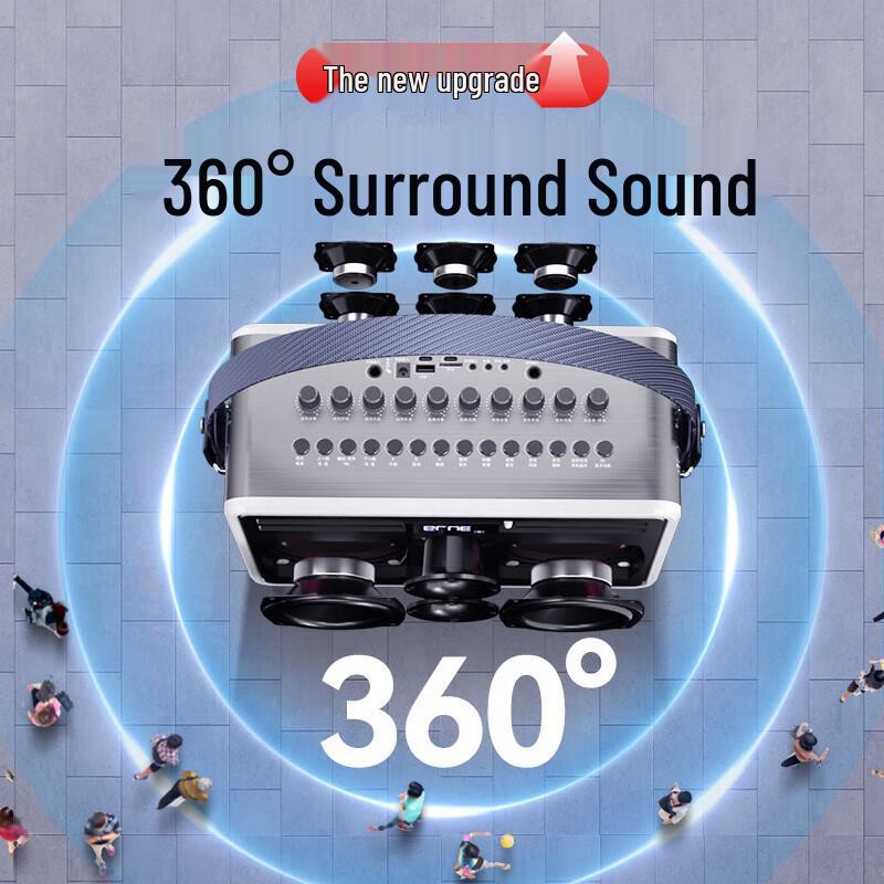 SANSUI G9 Portable KTV Speaker with Dual Mics & Atmosphere Light