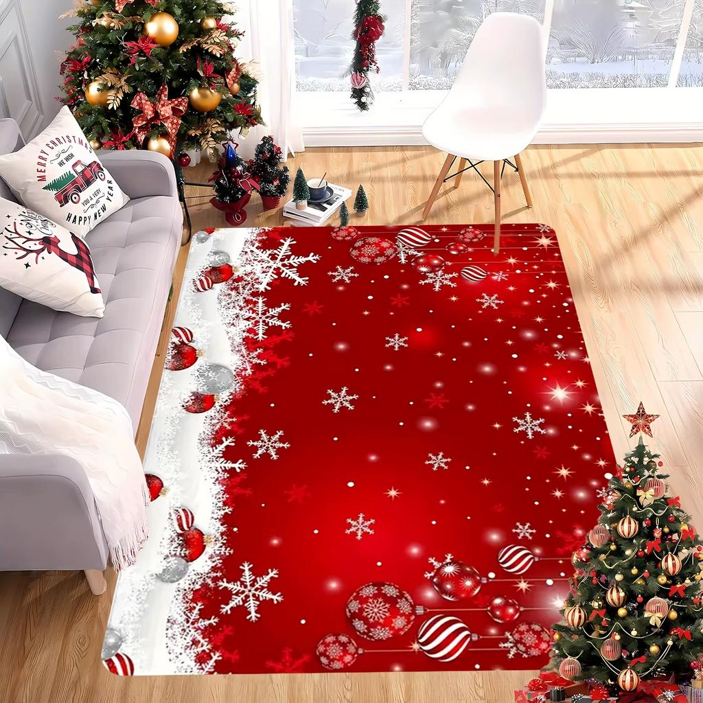 Christmas Rug Festive Carpet For Live Room Large Area Rug Bedroom Rug Soft Doormat Welcome Mat Home Decoration