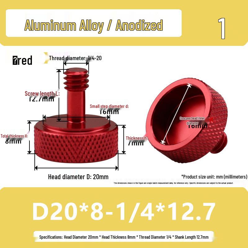 1/4 Aluminum Alloy Hand-Tightened Drone Gimbal Adjustment Screw