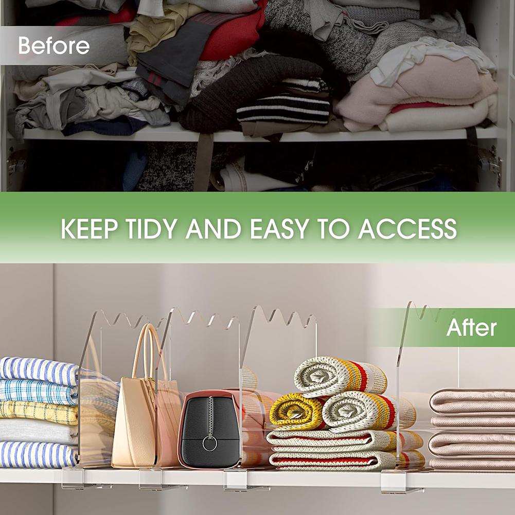 Simple Cabinets Shelves Organiser Adjustables Clear Shelf Separators For Bedroom/Kitchen