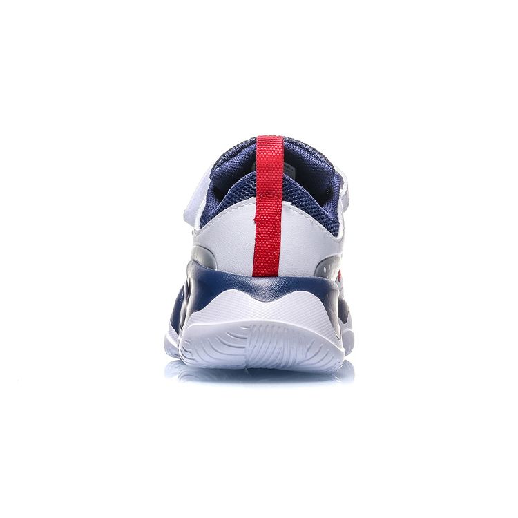 LiNing Kids  Velcro Comfortable Trendy Non-Slip Wear-Resistant Breathable Lightweight Low-Top Running Shoes Kids Sneaker White Red YKAQ026-3