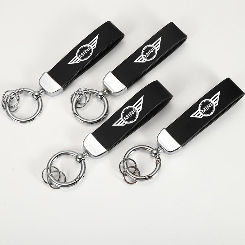 High Grade Leather Keychain Accessoires With Car Logo Keyring For BMW Mini Cooper One S JCW F55 F56 F57 F60 Coupe R50 R53 R56 R5 jvsh88