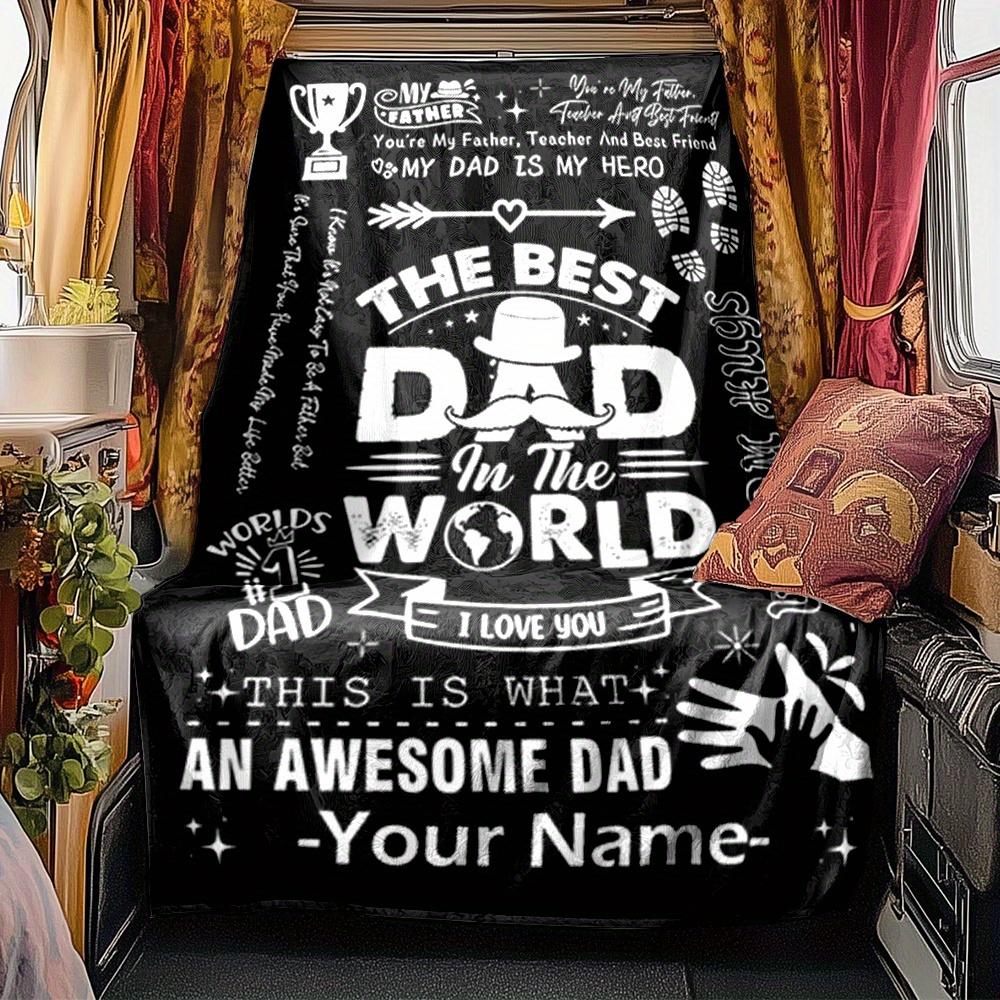Dad Hero Blanket Personalized Name Soft Comfortable Stylish Blanket Car Blanket Perfect For Travel Camping Outdoor Home Suitable For All Seasons