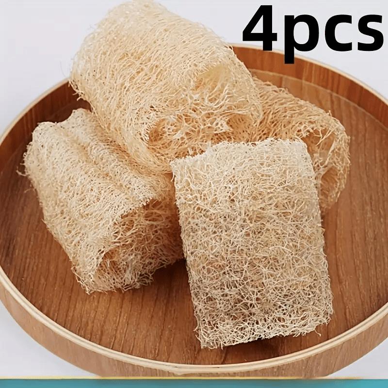 

4pcs Natural Loofah Sponge Set, Exfoliating Body Scrubber for Shower & Bath, Eco-Friendly Loofa Pads for Skin Exfoliation
