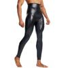Pantaloni in Pelle a Vita Alta Stretti a Nove Quarti per Allenamento Fitness Modellamento del Corpo Pantaloni da Yoga