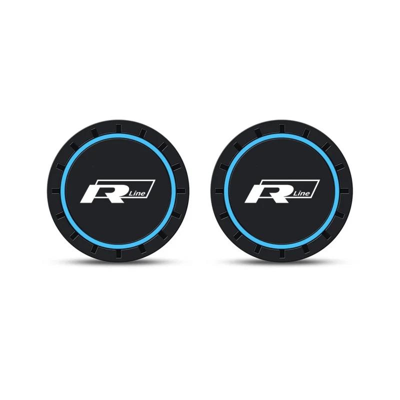 

Hot New 2PCS Rline R line PVC Silicone Car Coaster Water Cup Slot Non-Slip Pad Drink Mat For Volkswagen VW Jetta Golf 7 Golf 6 P