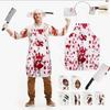 Bloody Butcher Apron Set, Terrifying Blood Splash Prop, Adult Horror Theme Party, Role Playing Dress Up Stage Performance Halloween Accessory Set