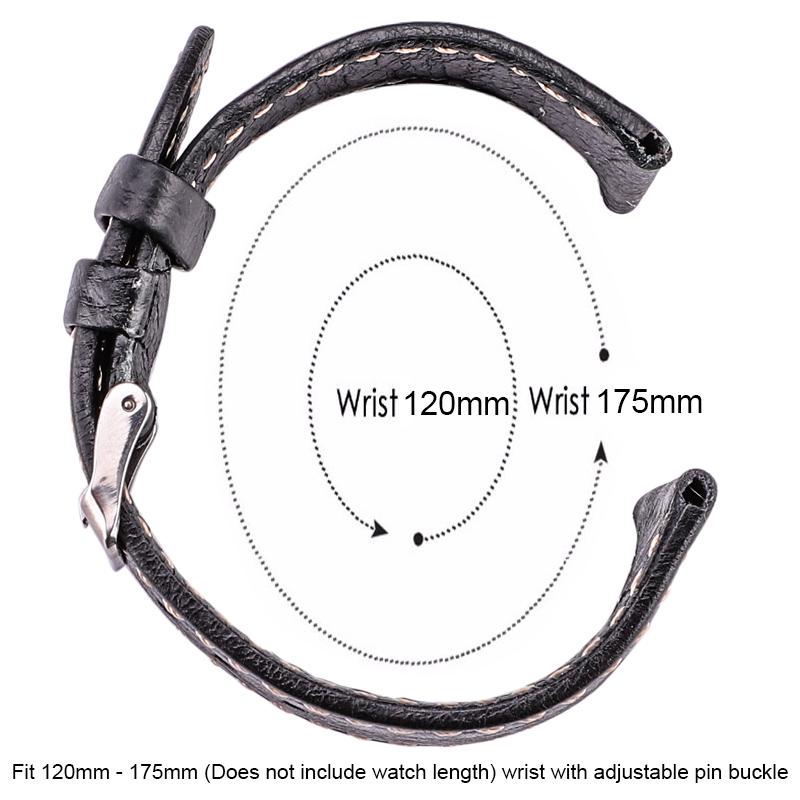 Watchband Watchbands 22mm 24mm Soft Thin Black Brown Genuine Leather Watch Band Strap Stainless Steel Pin Buckle Watch Accessories
