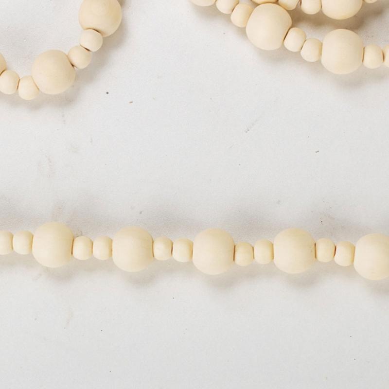 Portable Wooden Christmas Bead Strands For Indoor Holiday Decorations Tree Window Wall Hanging Festival Party Supplies