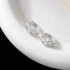 Korean Style Zircon-Studded Four-Petal Flower Geometric Earrings for Women