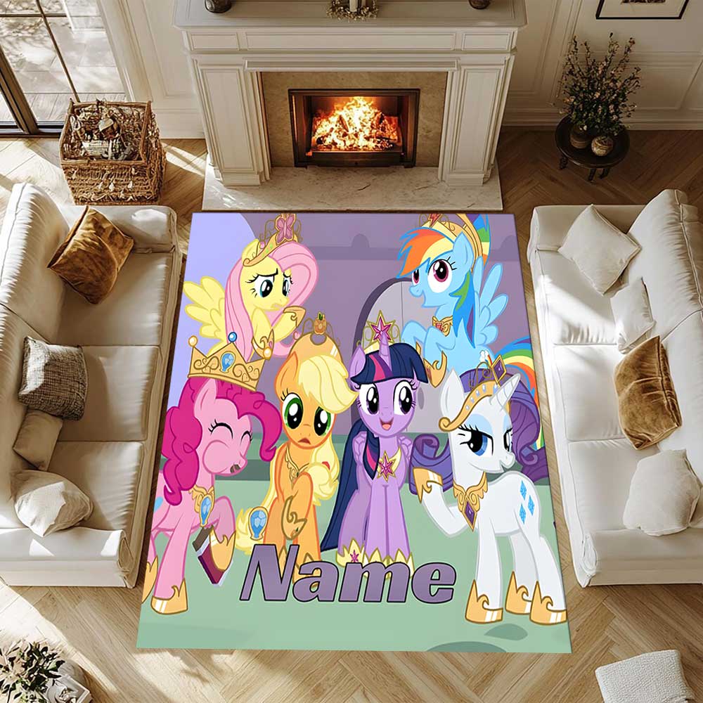 Little Pony (11) Customize your name rug, office chair cushion, home bedroom living room gift.