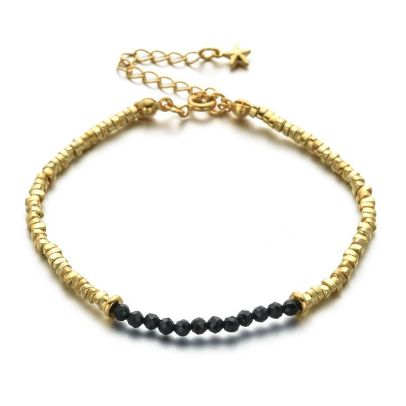 Stone Beaded Bracelet Girls Creative Electroplated Stone Crystal Bracelet