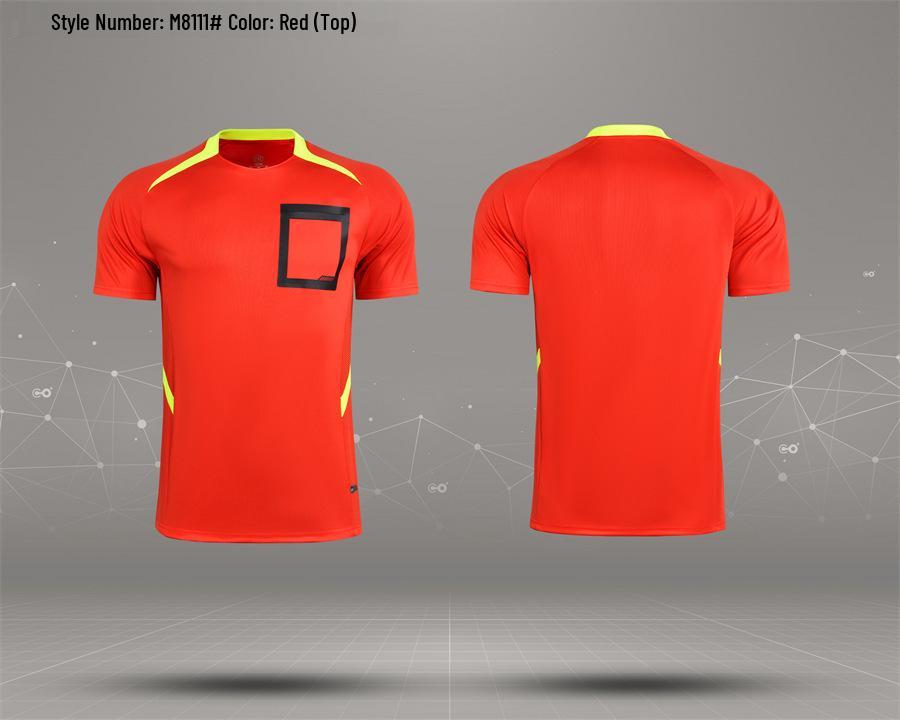 Fußballschiedsrichter Kurzarm-Uniformset für Spiel & Training mit Aufdruck
