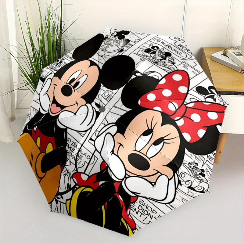 

1pc Mickey & Minnie Disney Automatic 3-Fold Umbrella Design, Cute Cartoon Pattern, Portable Outdoor Umbrella, Perfect, Holiday Gift for Disn