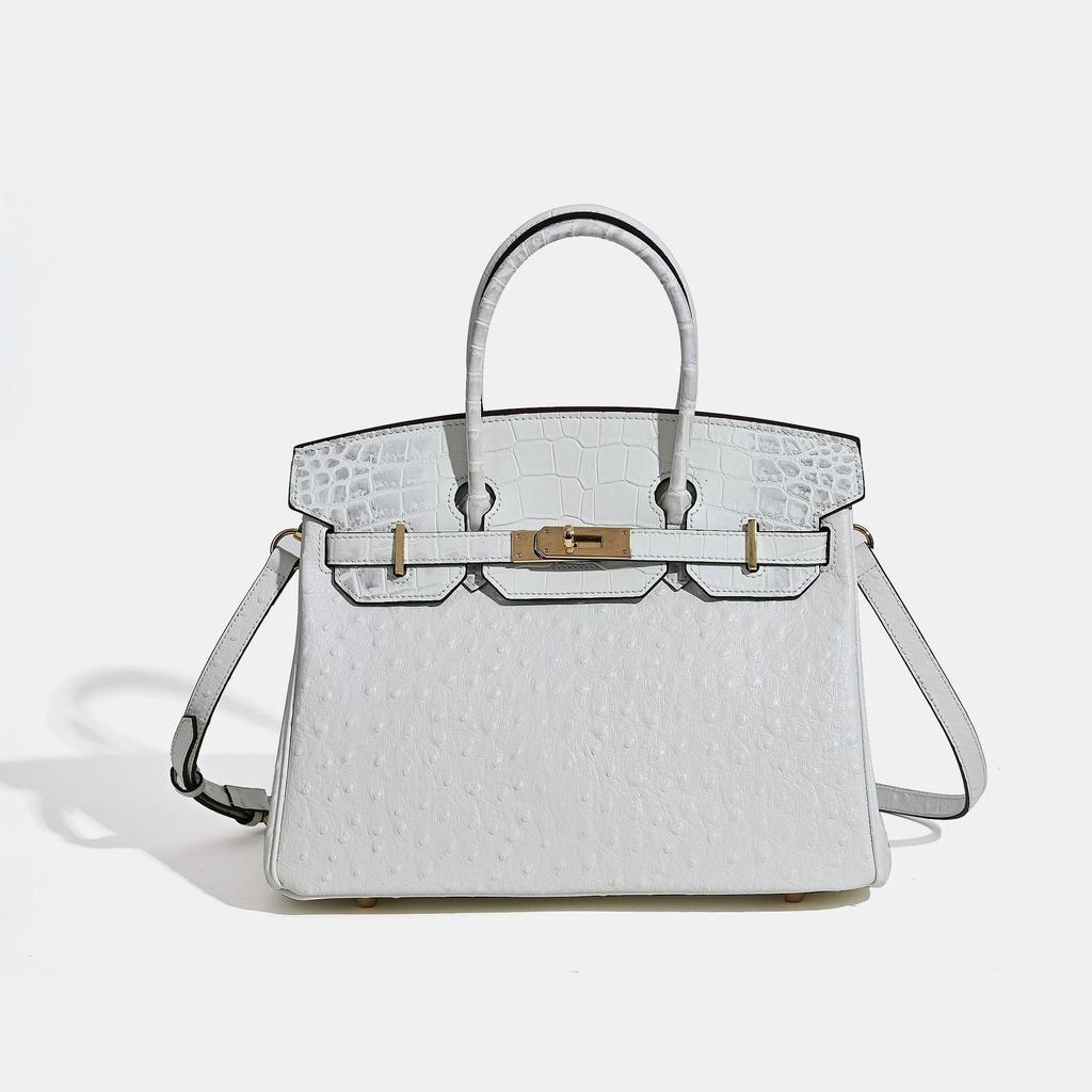 2026 Neue Platin Straußenmuster Damen Tasche Leder Große Kapazität Handtasche Leichter Luxus Mode Vielseitig Umhängetasche