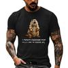 Men's Funny Animal Saying Print Vintage T-Shirt, Loose Breathable Summer Casual Top