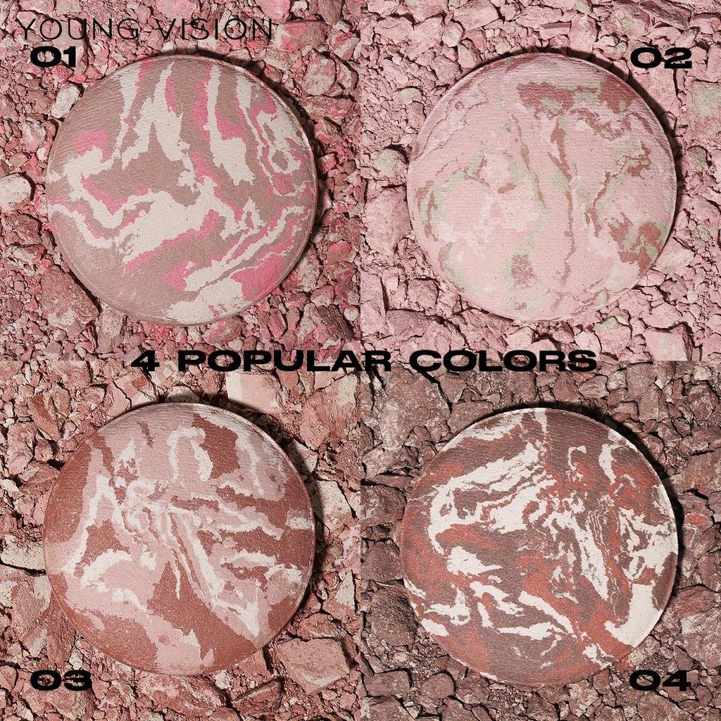 3'ü 1 Arada Pişmiş Pudra Fondöten, Uzun Süre Kalıcı Tam Kapatıcılık, Hafif, Yağ Kontrolü, 24 Saat Görünüm İçin Mat Bitiş, İnce Doku