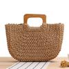 Mori Style Wooden Handle Hand-Woven Beach Bag – Large Capacity