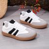 Women's  Wine Red Flat Sneakers   White Striped Thick Sole Casual Shoes Woman Light Streetwear Vulcanize Shoes
