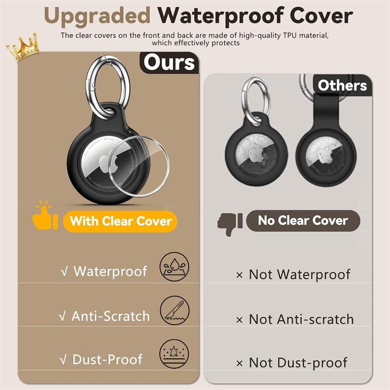 Portachiavi Impermeabile per Airtag con Apple Airtags, Porta Air Tag Antigraffio e Antiurto