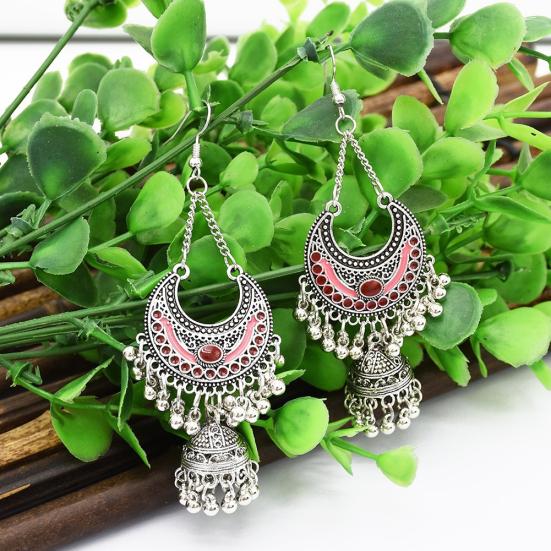 Vintage Women's Bohemian Tassel Hollow Bell Drop Dangle Hook  Earrings Jewelry