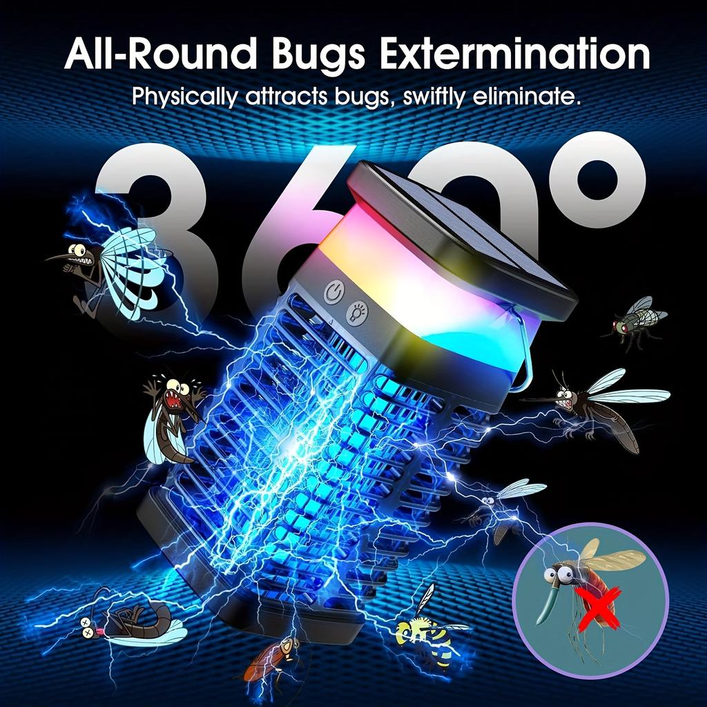 Tueur d'insectes UV d'extérieur avec luminosité à plusieurs niveaux, économe en énergie et respectueux de l'environnement, jardin balcon, usage intérieur