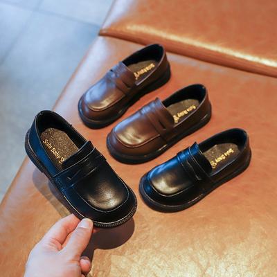 Scarpe in Pelle da Bambino Primavera Autunno Casual Nere Scarpe da Scolara Antiscivolo PU Bambini Casual Ragazzi Formali Uniforme Mocassini Bassi