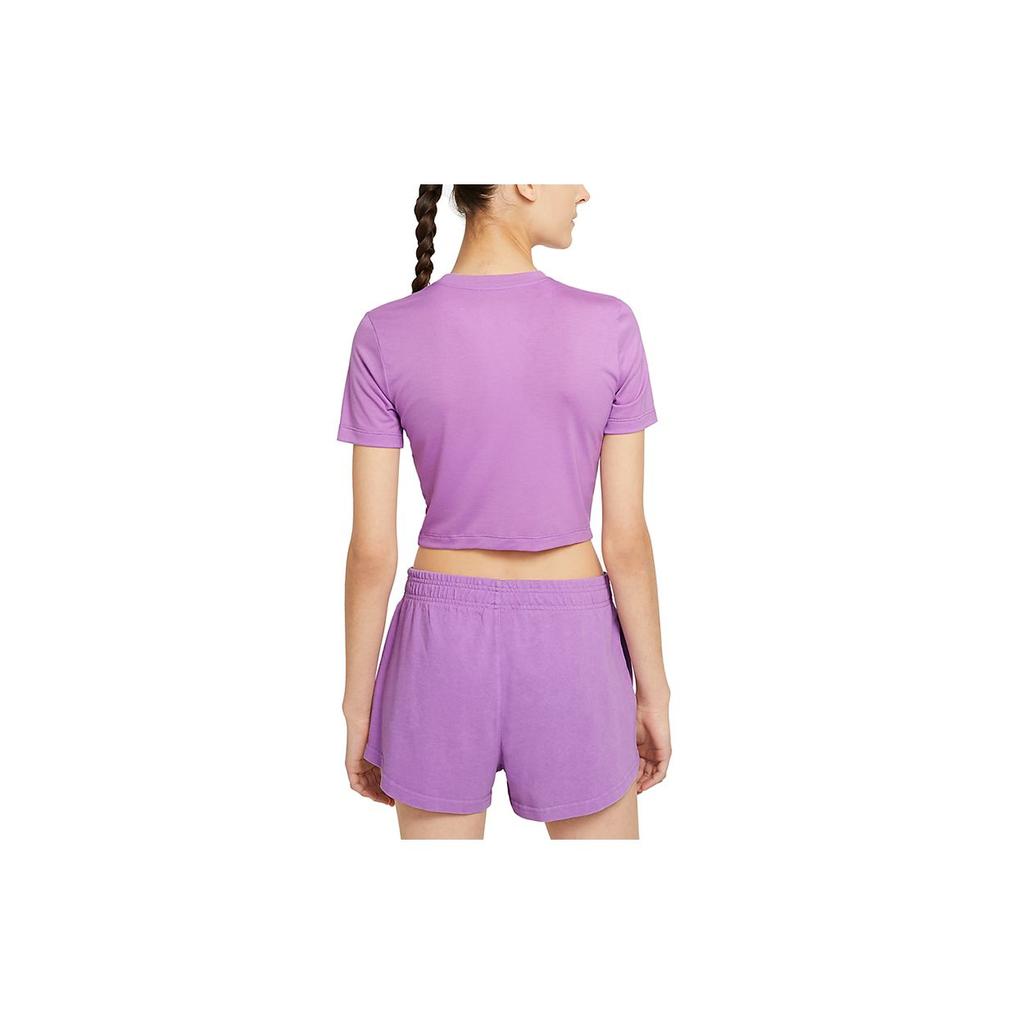 Nike Tricou Crop cu Gât Rotund pentru Antrenament Sportiv Femei Topuri DD1329-591