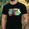 T-Shirt Herren Katze im Anime Style Motiv Baumwolle Größe XS bis 5XL
