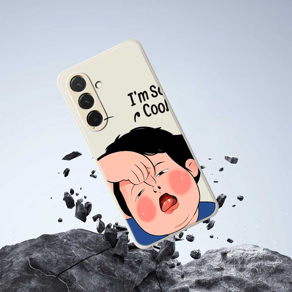 For Samsung Galaxy A36 5G Case Make Faces Kid Pattern Printing Straight Edge TPU Phone Back Cover