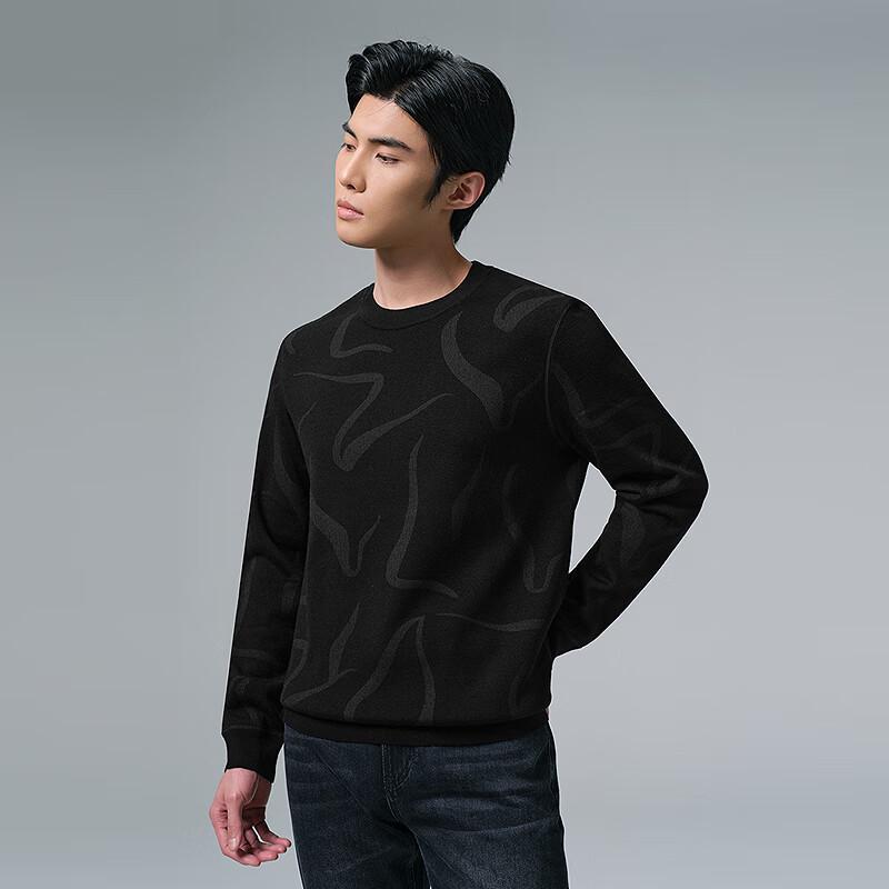 Lilang Men's Warm Wool Blend Round Neck Sweater