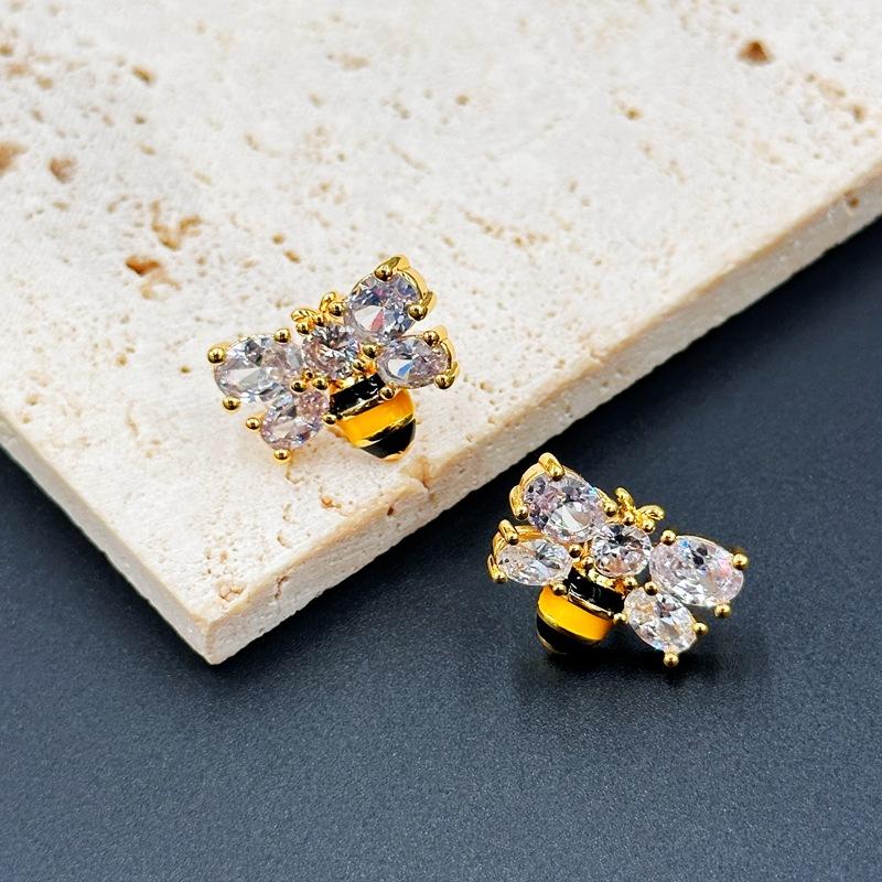 Summer Fashion Stud Earrings Zircon Inlaid High-End Small Honey Earrings