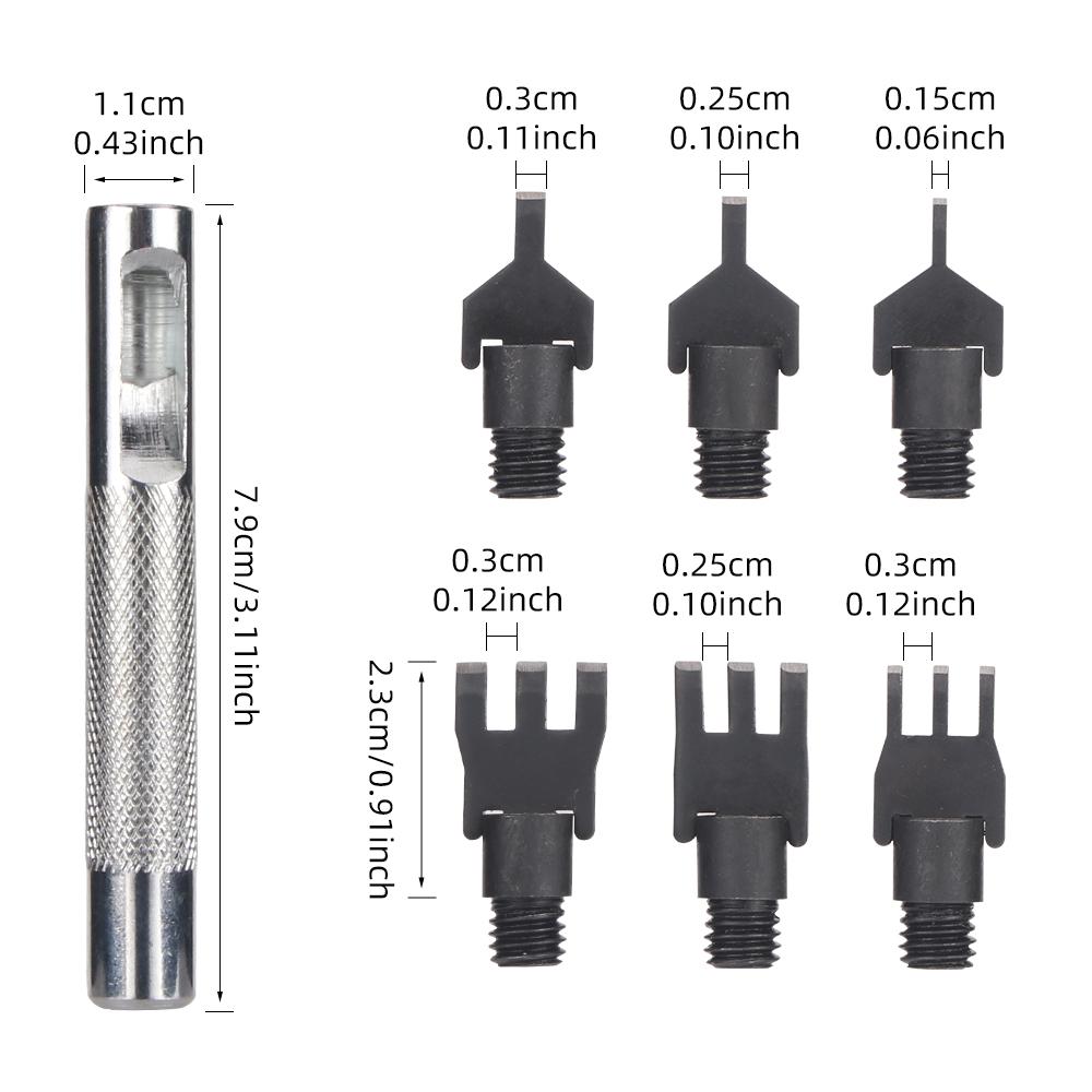 1 Set Leder Näh Geradstich Linie Lochen Prägen Werkzeug, austauschbarer Schneidkopf, DIY Hand Leder Linien Schneidwerkzeug