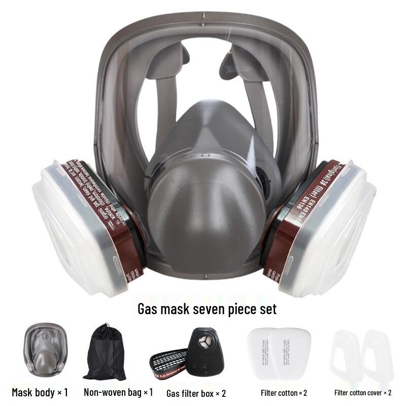 DAXTE Full Face Respirator Mask 7-Piece Set