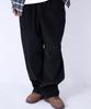 GOSTREET Semi-Wide Double-Fleece Corduroy Curved Elastic Pants Black