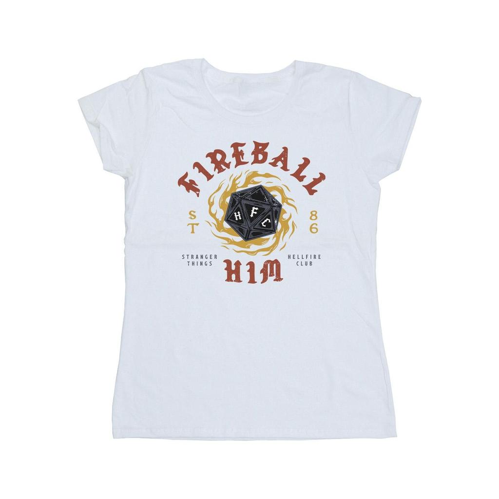 Netflix Womens/Ladies Stranger Things Fireball Dice 86 Cotton T-Shirt