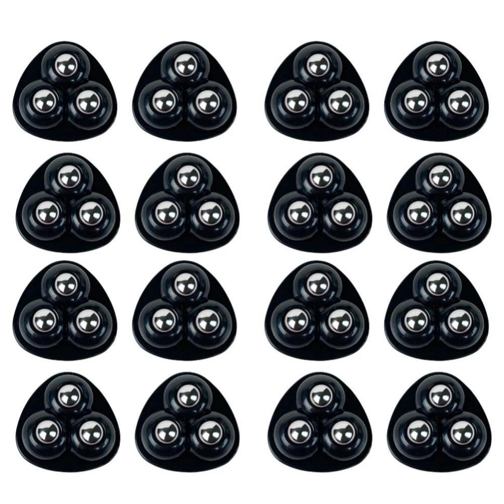 

16 шт. самоклеящиеся роликовые мини-поворотные колеса универсальные колеса из нержавеющей стали 360° вращающийся шкив для мебели мусорные баки black 16pcs