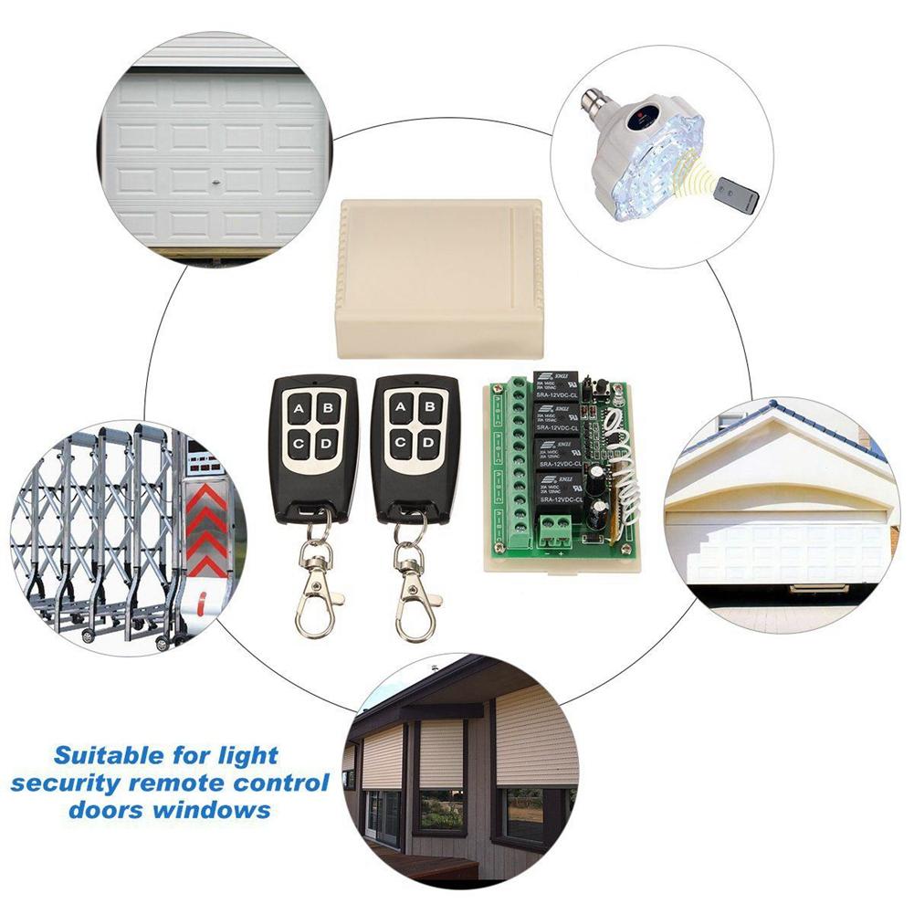 A84X-12V 4CH Channel 433Mhz Wireless Remote Control Switch Integrated Circuit With 4 Transmitter DIY Replace Parts Tool Kits