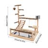 Bird Playground Wooden Play Gym Parakeet Swing With Stainless Steel Cup And Tray For Cockatiel Conure Finch Lovebird Exercise