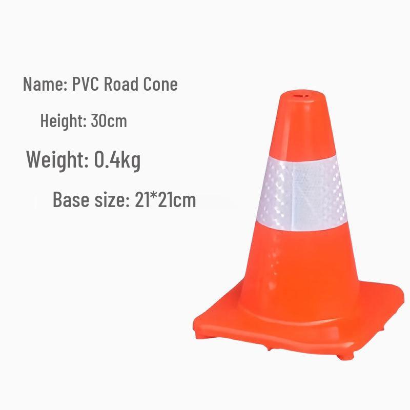 Reflective Red PVC Traffic Cone - Road Safety Warning Barrier