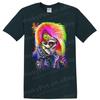 Punk Skull T Shirt Neon Mohawk Spiked Leather Jacket Street Art Graphic Tee