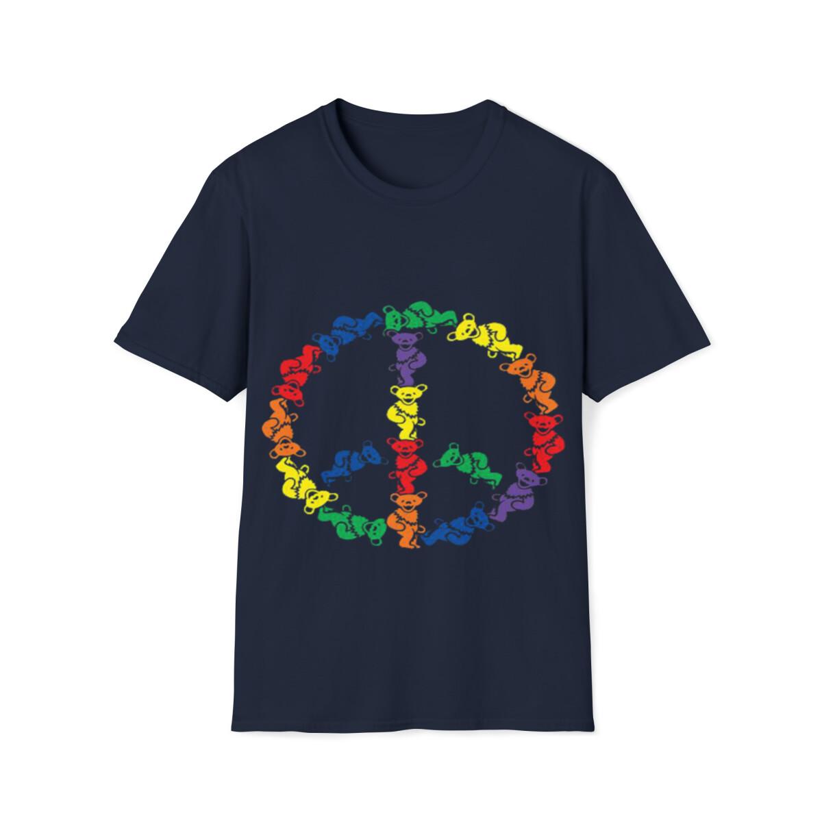 New Ultra Cotton T Shirt. Peace Sign, Grateful Dead Bears XL
