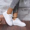 Women's/Men's All White Casual Sneakers, Breathable Lace-Up Platform Shoes, Fashion Daily Walking Sneakers for All Seasons
