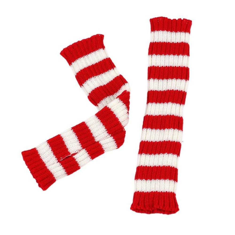 

Харадзюку Полосатые Вязаные Перчатки Y2K Шерстяные Перчатки Модные Зимние Перчатки Зима белый/красный