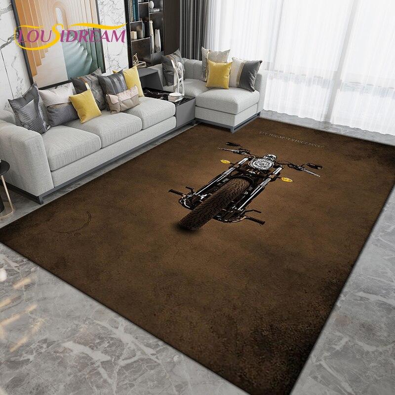 Retro Vintage Koberec na motorku velký,Koberec do obývacího pokoje Ložnice Pohovka,Kuchyň Koupelna Rohožka protiskluzová podložka Dárek